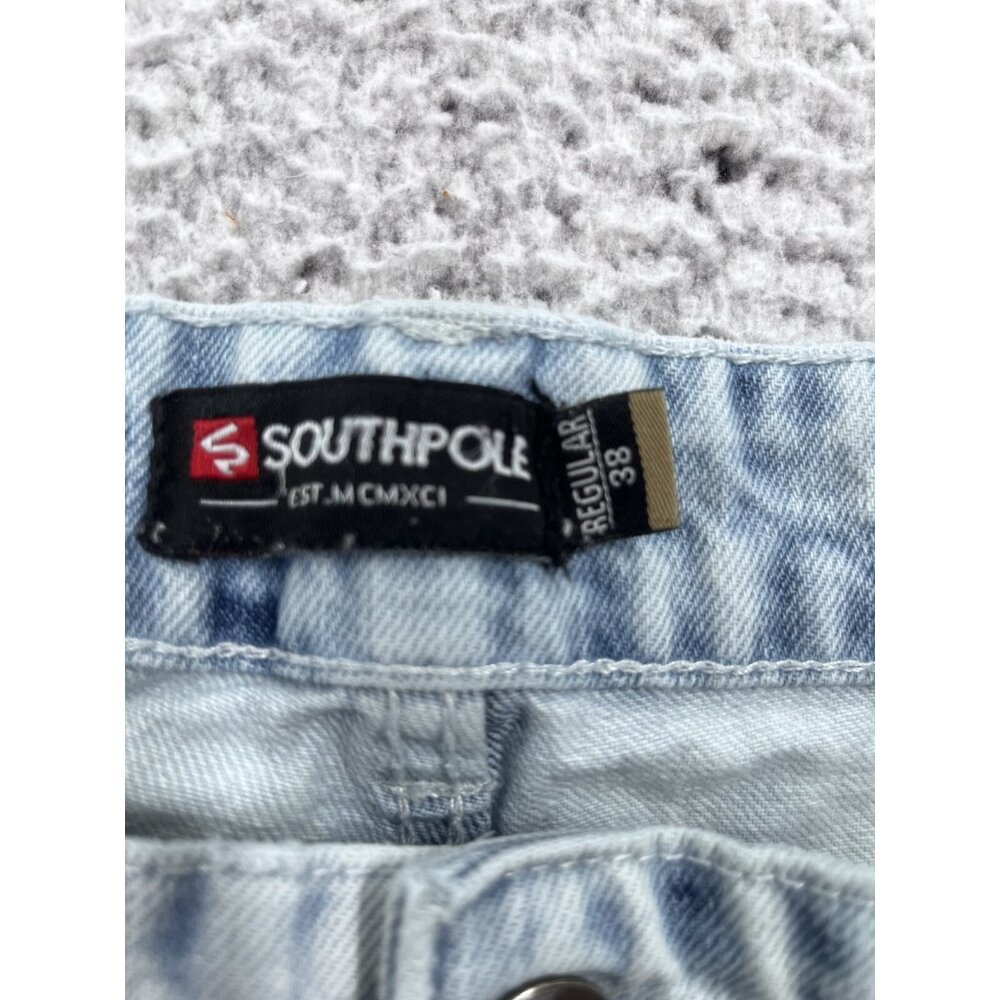 Men's Southpole Acid Wash Cotton Distressed Denim Shorts Size 38 Regular - Picture 7 of 10
